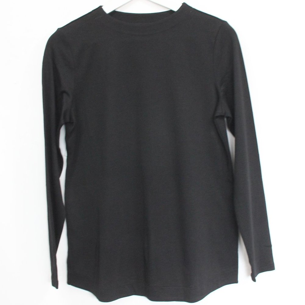 J Jill Long Sleeve T Shirt New Women cotton modal Small Petite SP Black Top